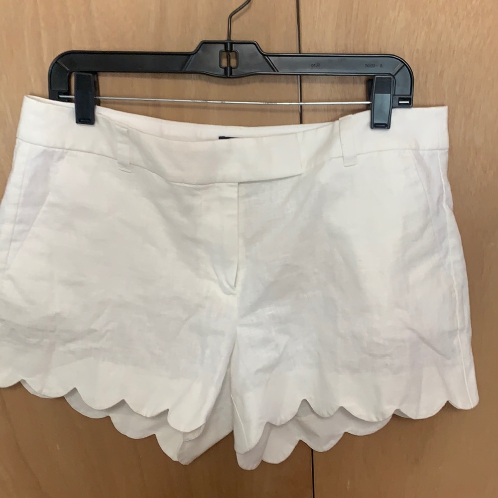 White JCrew Scalloped Shorts size 10
